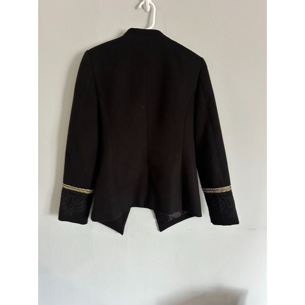 Romeo + Juliet Couture Military Blazer Black Gold Button Jacket Women M - Picture 4 of 10